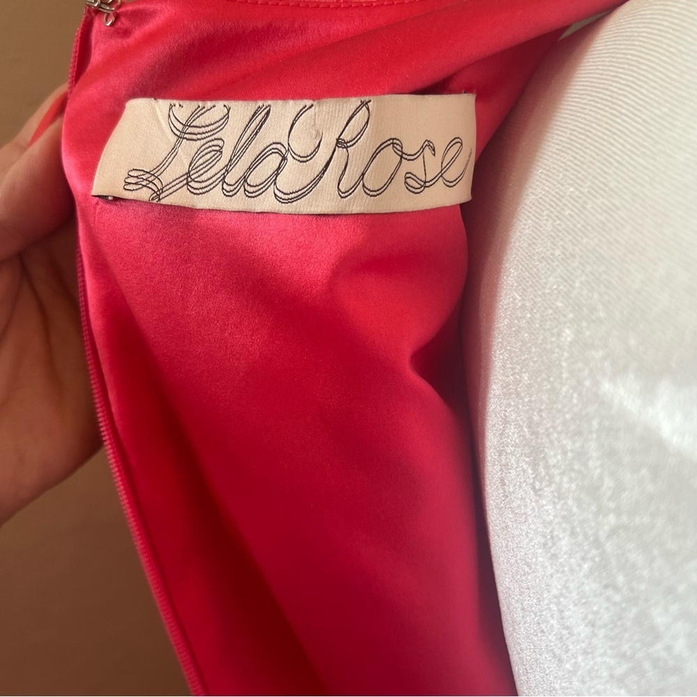 Lela Rose Pink Floral A-Line Dress Sleeveless - Picture 6 of 10